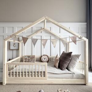 Domečková postel Housebed Alto 120x200 cm , přírodní Výška nožiček: nohy 1 cm
