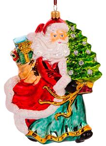 Dům Vánoc Sběratelská skleněná ozdoba na stromeček Běžící Santa