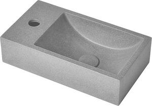 SAPHO CREST L betonové umyvadlo včetně výpusti, 40x22 cm, černý granit AR403