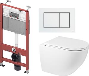 Sada podomítkový WC modul Tece Base 9400407, záchodová mísa Oltens Hamnes 42013000, 45100000, 9.240.400