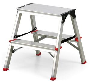 Hliníkové oboustranné schůdky VENBOS, 2x2 stupně, 430 mm