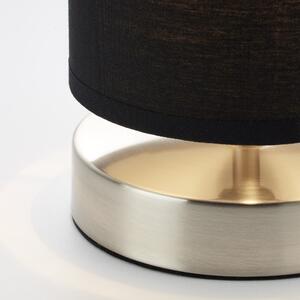 Brilliant 13247/06 CLARIE - Stolní lampička s textilním stínidlem v černé barvě (Textilní stolní lampička v černé barvě)