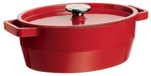 Pyrex Litinový kastrol s poklicí 6 l, 33 x 25 cm, červená, 6 l