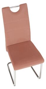 Jídelní židle, růžová Velvet látka, ABIRA NEW