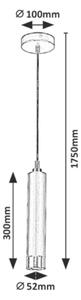 Rabalux ZIRCON 5076 závěsné bodové svítidlo max. 1x5W | GU10 - černá, stříbrná