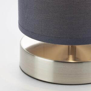 Brilliant 13247/22 CLARIE - Stolní lampička s textilním stínidlem v šedé barvě (Textilní stolní lampička v šedé barvě)