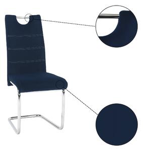Jídelní židle, modrá Velvet látka, ABIRA NEW
