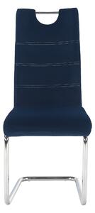 Jídelní židle, modrá Velvet látka, ABIRA NEW