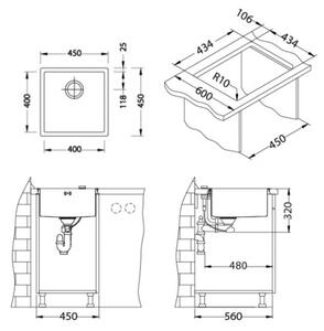 ALVEUS 1122689 - Kuchyňský dřez QUADRIX 45x45 cm monarch měď