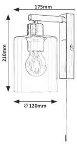 RABALUX Moderní nástěnné osvětlení MIROSLAW, 1xE27, 40W, chromované 003579