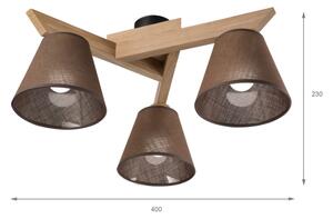 Brilagi - LED Přisazený lustr ANTHONY 3xE14/40W/230V dub/hnědá
