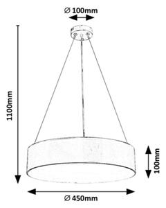 RABALUX Závěsné moderní osvětlení RENATA, 3xE27, 10W, 45cm, kulaté, bílé 005084