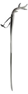 Stříbrná kovová lžíce na obutí s parohy - 2*11*55cm
