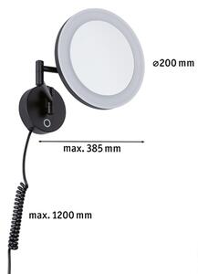 Paulmann 71149 Masua, osvětlené kosmetické zrcátko 3xzoom, LED4W 2700/400/6500, matná černá