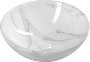 SAPHO DALMA keramické umyvadlo na desku, Ø 42 cm, carrara MM117