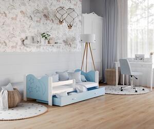 Dětská postel se zábranou Hvězdička - modrá Velikost spací plochy: 160x80