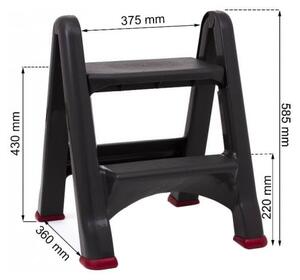 Černé schůdky Curver, výška 63 cm