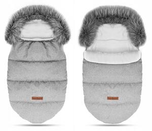 Dětský fusak do kočárku BABYMAM Premium - světle šedý melange