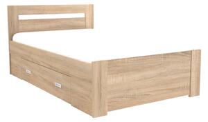 Zvýšené francouzské lůžko FABIE Šířka 120 cm, Dub sametový, zapuštěné úchytky