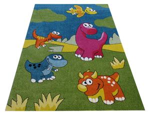 Veselý dětský koberec s dinosaury