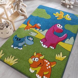Veselý dětský koberec s dinosaury