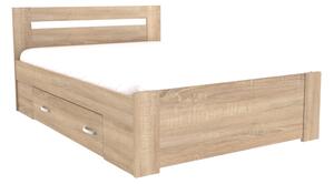 Zvýšené francouzské lůžko FABIE Šířka 140 cm, Dub sametový, úchytky JONY