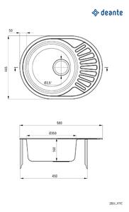 DEANTE - Twist nerez dekor - Nerezový dřez, 1 - bowl s odkapávačem ZEU_311C