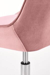 Dětská židle na kolečkách RICO – samet, růžová