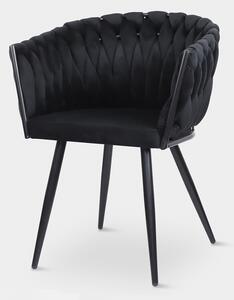 Velurová židle LIANA černá