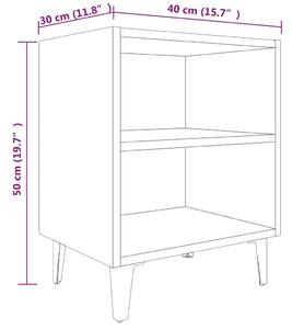 Noční stolek Brunati II - 40x30x50 cm | dub sonoma šedý