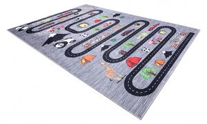 Makro Abra Dětský kusový koberec vhodný k praní BAMBINO 1711 Uličky auta protiskluzový antracitový Rozměr: 160x220 cm