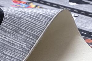 Makro Abra Dětský kusový koberec vhodný k praní BAMBINO 1711 Uličky auta protiskluzový antracitový Rozměr: 120x170 cm