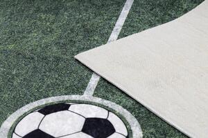 Makro Abra Dětský kusový koberec vhodný k praní BAMBINO 2138 Fotbalové hřiště protiskluzový zelený Rozměr: 80x150 cm