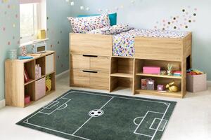 Makro Abra Dětský kusový koberec vhodný k praní BAMBINO 2138 Fotbalové hřiště protiskluzový zelený Rozměr: 160x220 cm