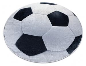 Makro Abra Dětský kusový koberec vhodný k praní BAMBINO 2139 Kopačák fotbalový balón protiskluzový černý bílý Rozměr: průměr 80 cm