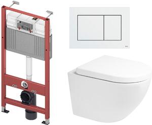 Sada záchodová mísa Oltens Hamnes Kort Stille 42524000, podomítkový WC modul Tece Base 9400407, 45113000, 9.240.400