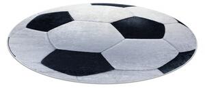Makro Abra Dětský kusový koberec vhodný k praní BAMBINO 2139 Kopačák fotbalový balón protiskluzový černý bílý Rozměr: průměr 80 cm