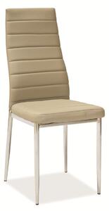 Židle H261 chrom/tmavá béžová eko kůže