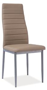 Židle H261 BIS hliník/tmavě béžová eko kůže