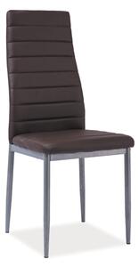 Židle H261 BIS hliník/hnědá eko kůže