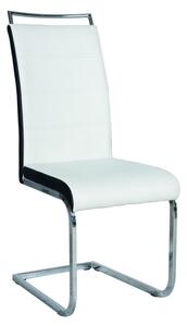 Židle H441 chrom/bílé/černé boky eko kůže