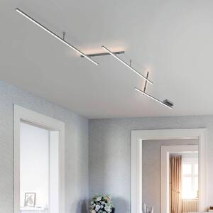 Trio Lighting Otočné LED stropní svítidlo Indira, stmívač nikl, stmívatelný, Hliník / šedá / zinek, Obývací pokoj / jídelna, kov, Moderní