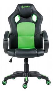 Herní židle VULTURE MEDIUM – PU kůže, černá / zelená