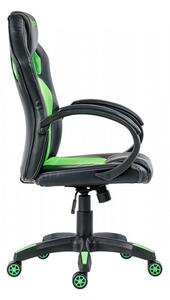 Herní židle VULTURE MEDIUM – PU kůže, černá / zelená