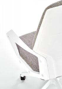 Kancelářská otočná židle SPIN 2 – plast, látka, bílá / šedo-béžová