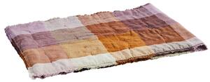 Lněný přehoz na postel Burnt Orange/Lilac/Bordeaux 70 x 180 cm