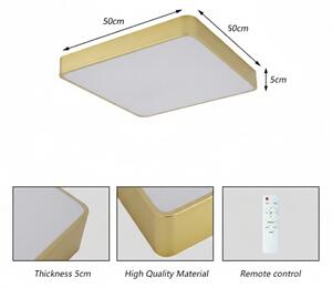 Brilagi-LED Stm stropní svítidlo POOL LED/48W/230V 3000-6000K 50x50 cm zlatá+DO