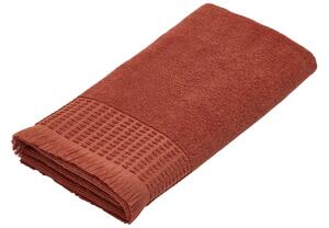 Terakotově červený bavlněný ručník Kave Home Veta 70 x 140 cm