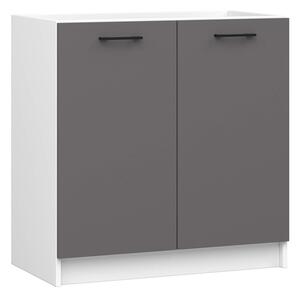 Kuchyňská skříňka pod dřez OLIVIA – 80cm | Bílá / Šedý grafit