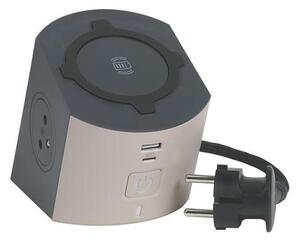 Legrand 049402-Rozboč. zásuvka s vyp. 2Z Typ E +USB-A+USB-C a bezdr. nab. 10W 2m
